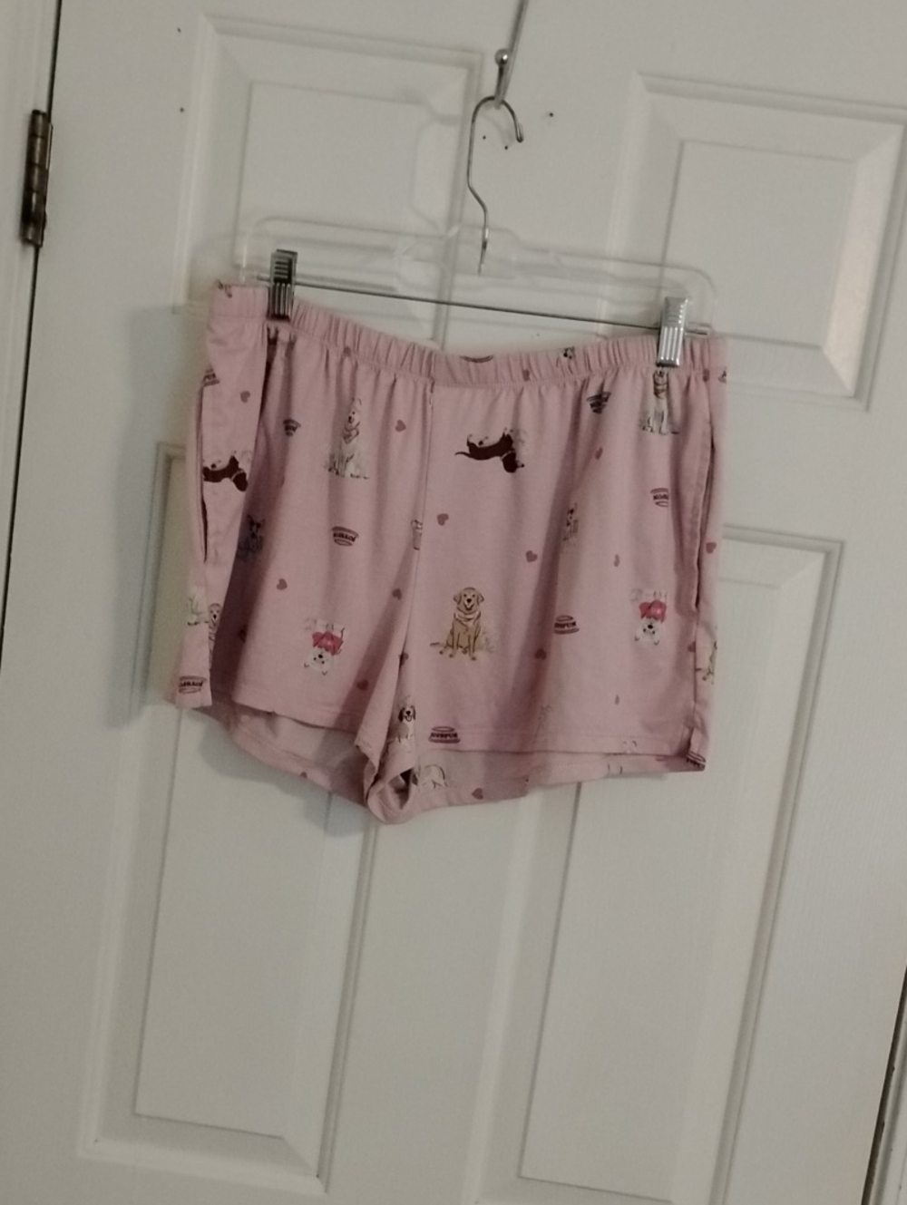 Soft Pink Dog-Print Lounge Shorts